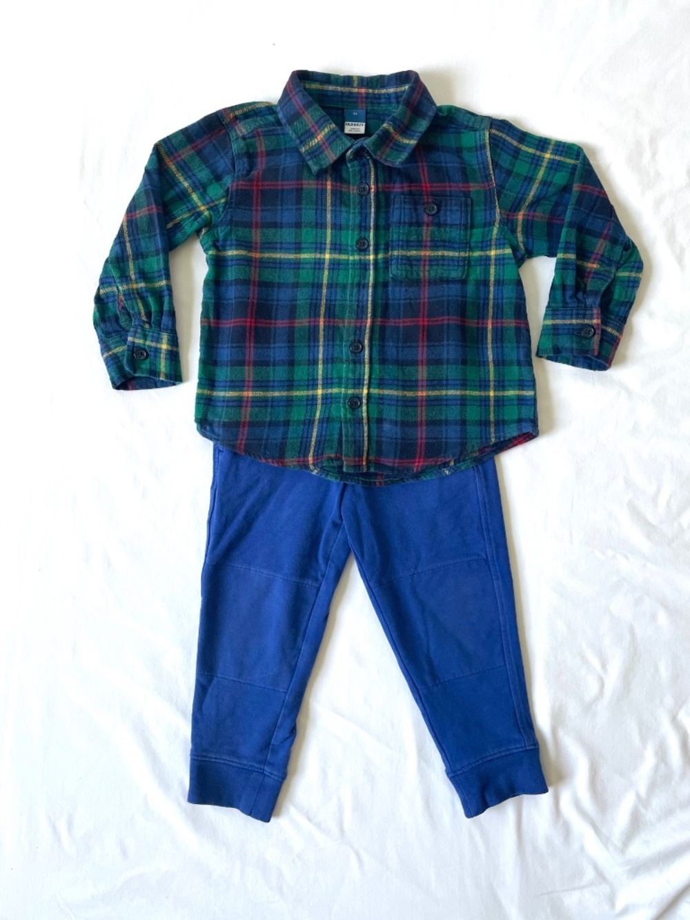 2-Pc Sz3/3T Toddler Boys Plaid Flannel Shirt Pants